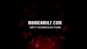 Monicamilf is strapon pegging her sub Norwegian femdom