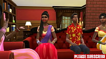 Three Indian step Sisters Help Their Virgin Have Sex For The First Time As A Thank You For The Vacation He Offered