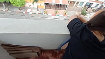 My house was full of relatives but my step aunt was very snatched and we went out on the balcony to fuck