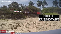 Obedient Cuckold Watches His Wife Kriss Hotwife Get Fucked By The Bahian Director On The Busy Public Beach, At Risk Of Being Caught.