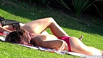 Big Ass latina Thong teens tanning in the sun