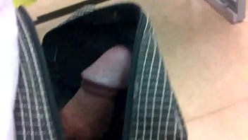 cock in my open waist pouch at the shopping centre 4