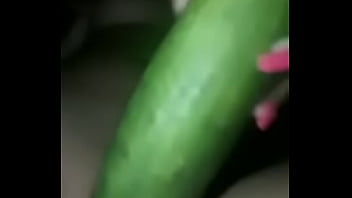 Rich latina masturbating with a cucumber for me.