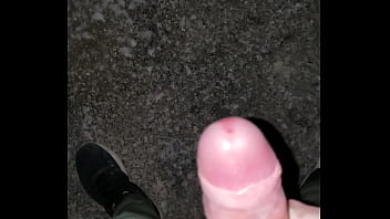 Hot cumshot outdoor...