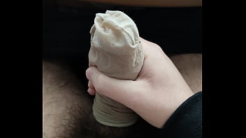 Cum in 039 s nylon sock...