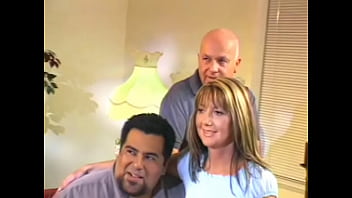 Randy Blond Chick Fucks Two Guys...