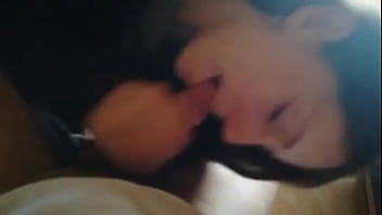 Wife sucks to cum, huge cumshot...