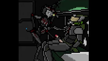 Robot Pixel Girl Sci Fi Handjob...
