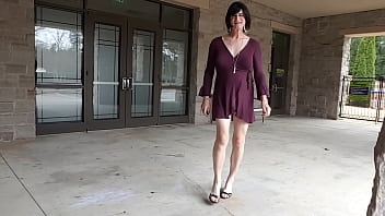 Elena in Her New Short Dress Without Hose