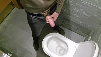 Horny At The Mall Masturbating Public Restroom...