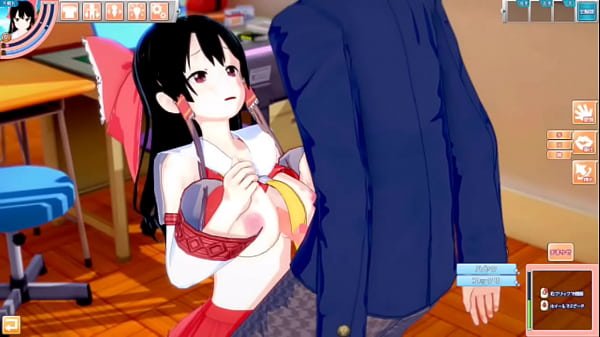 【エロゲーコイカツ！】東方 博麗霊夢におっぱい揉みまくりH！3DCG巨乳アニメ動画(東方プロジェクト)【ヘンタイゲーム】 - Hen-Tie