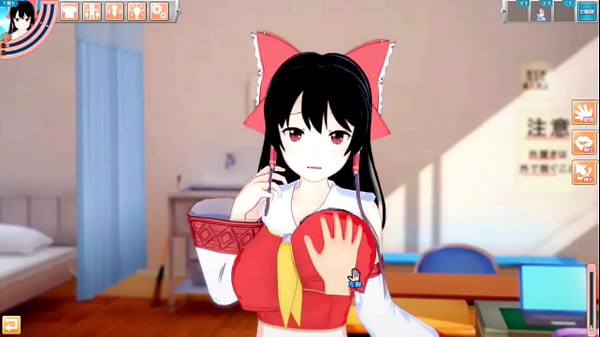 【エロゲーコイカツ！】東方 博麗霊夢におっぱい揉みまくりH！3DCG巨乳アニメ動画(東方プロジェクト)【ヘンタイゲーム】 - Hen-Tie