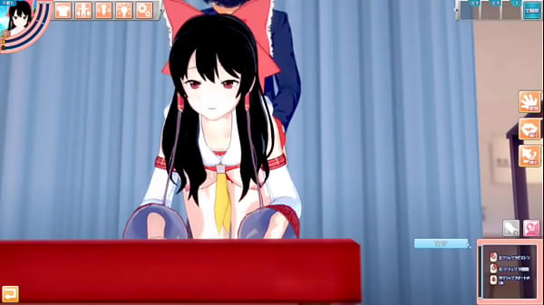 【エロゲーコイカツ！】東方 博麗霊夢におっぱい揉みまくりH！3DCG巨乳アニメ動画(東方プロジェクト)【ヘンタイゲーム】 - Hen-Tie