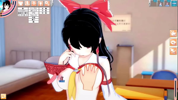 【エロゲーコイカツ！】東方 博麗霊夢におっぱい揉みまくりH！3DCG巨乳アニメ動画(東方プロジェクト)【ヘンタイゲーム】 - Hen-Tie