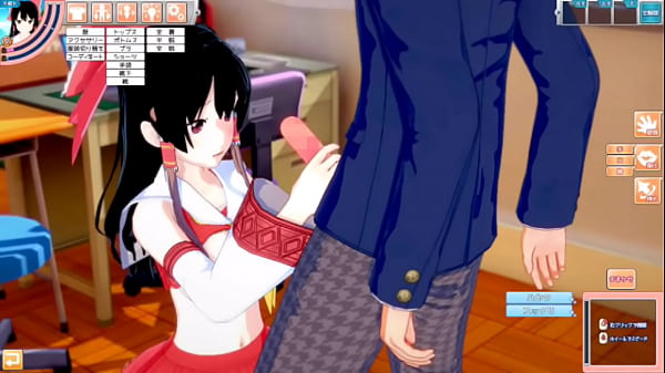 【エロゲーコイカツ！】東方 博麗霊夢におっぱい揉みまくりH！3DCG巨乳アニメ動画(東方プロジェクト)【ヘンタイゲーム】 - Hen-Tie