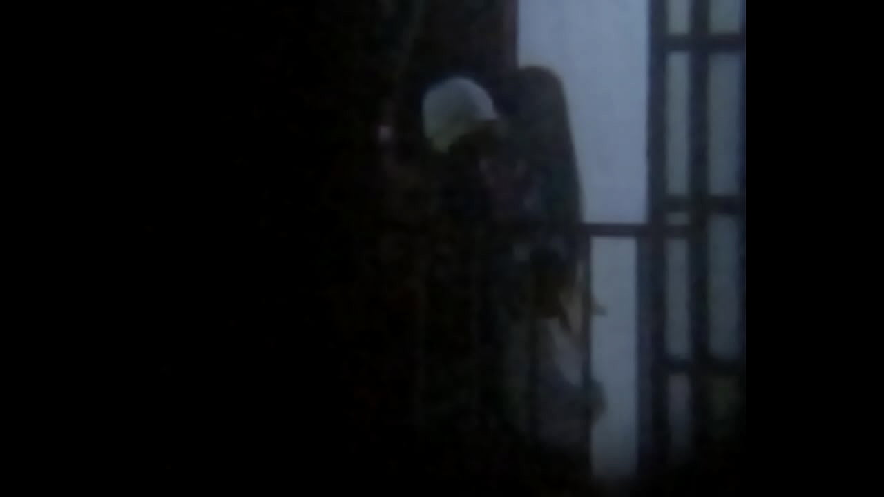 SEXY LONG BLACK HAIR GIRL NAKED IN WINDOW (VOYEUR)